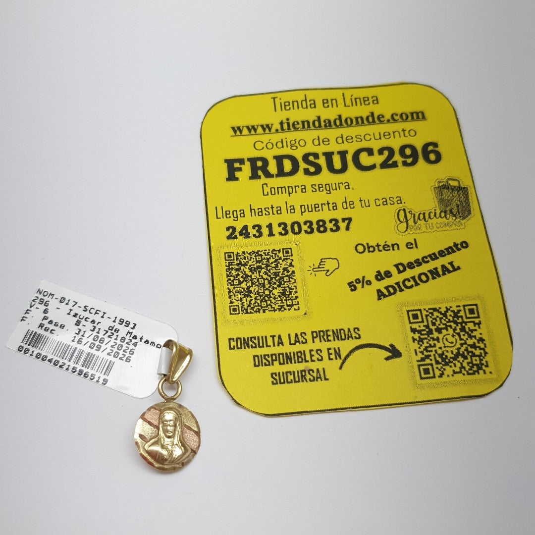 MEDALLA RELIGIOSA ORO 14 K 1,00 GRMS (SEMINUEVO)