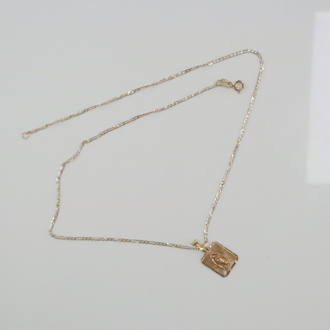 CADENA, MEDALLA RELIGIOSA ORO 14 K 2.6 GRMS (SEMINUEVO)