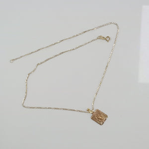 CADENA, MEDALLA RELIGIOSA ORO 14 K 2.6 GRMS (SEMINUEVO)