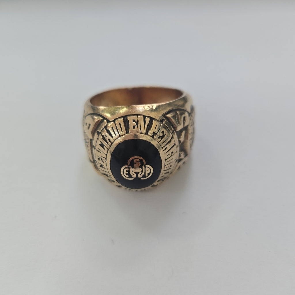 ANILLO DE GRADUACIÓN ORO 10 K 19.4 GRMS (SEMINUEVO)