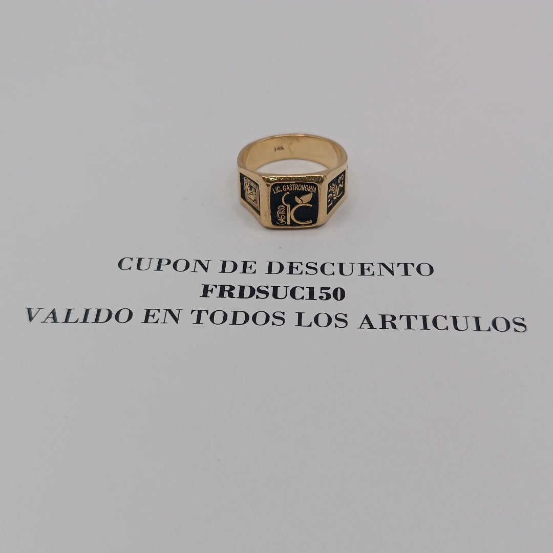 ANILLO DE GRADUACIÓN ORO 14 K 8.4 GRMS (SEMINUEVO)