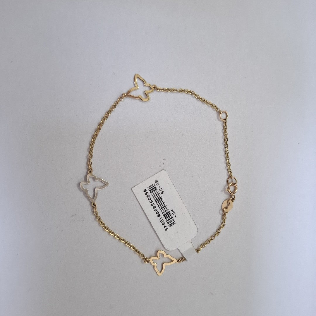 PULSERA ESPECIAL C MARIPOSAS 14K 18 CM 1.7 GR (NUEVO)
