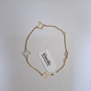 PULSERA ESPECIAL C MARIPOSAS 14K 18 CM 1.7 GR (NUEVO)