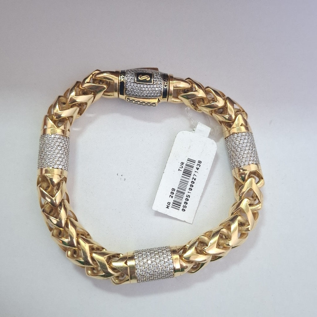 PULSERA CABALLERO MONACO ORO 14K 33.8 (NUEVO)