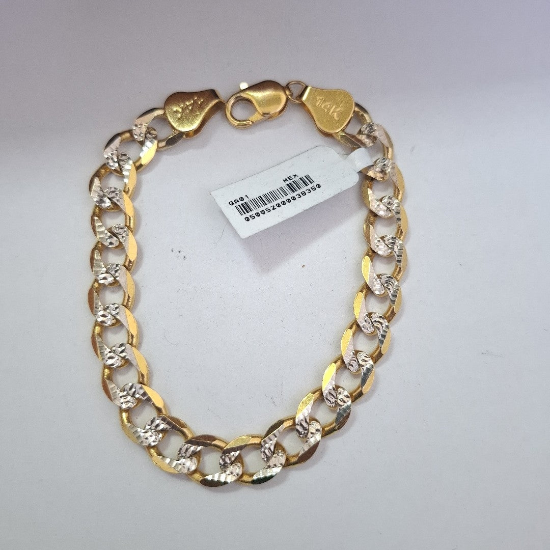PULSERA BARBADA DIAMANTADA 14K 21 CM 31.7 GR (NUEVO)