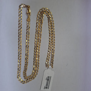 CADENAS BARBADA DIAMANTADA ORO 14K 60 CM 9.4 GR (NUEVO)