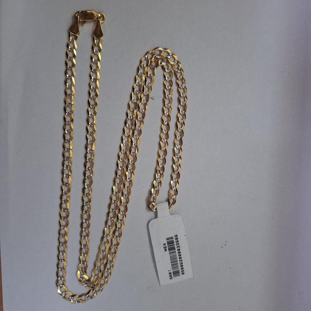 CADENAS BARBADA DIAMANTADA ORO 14K 60 CM 9.4 GR (NUEVO)