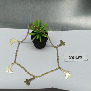 PULSERA ESPECIAL CON MARIPOSAS 14K 18 CM 2.1 GR (NUEVO)
