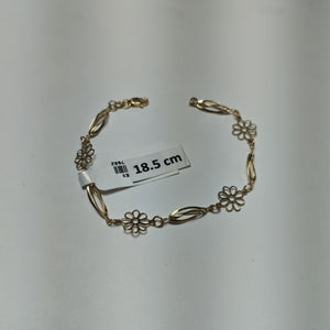 PULSERA ESPECIAL CON FLORES 14K 18 CM 2.7 GR (NUEVO)
