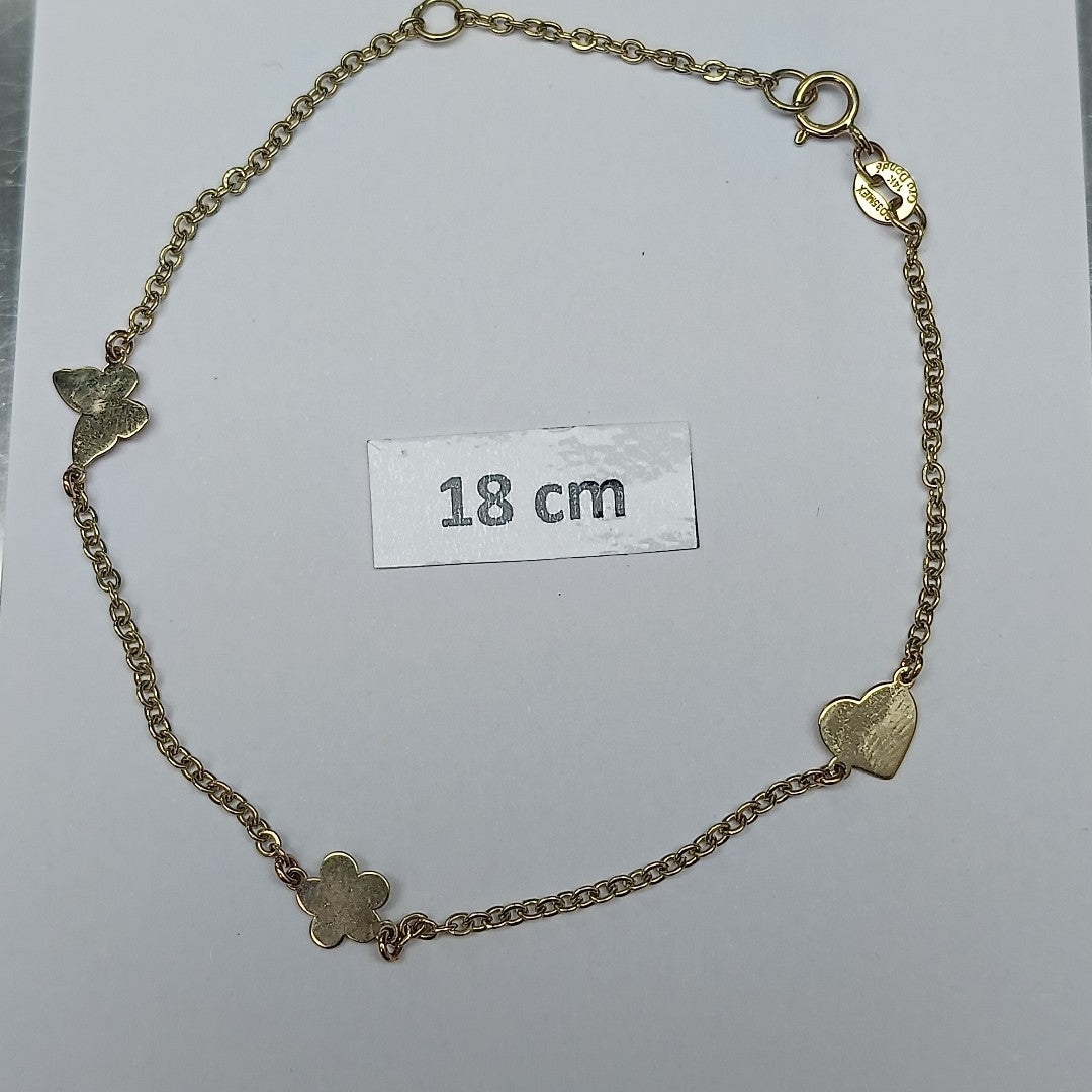 PULSERA ESPECIAL C FIGURAS 14K 18 CM 1.8 GR (NUEVO)