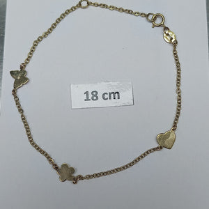 PULSERA ESPECIAL C FIGURAS 14K 18 CM 1.8 GR (NUEVO)