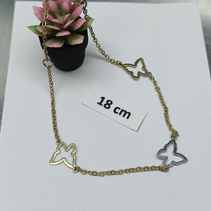 PULSERA ESPECIAL C MARIPOSAS 14K 18 CM 1.7 GR (NUEVO)