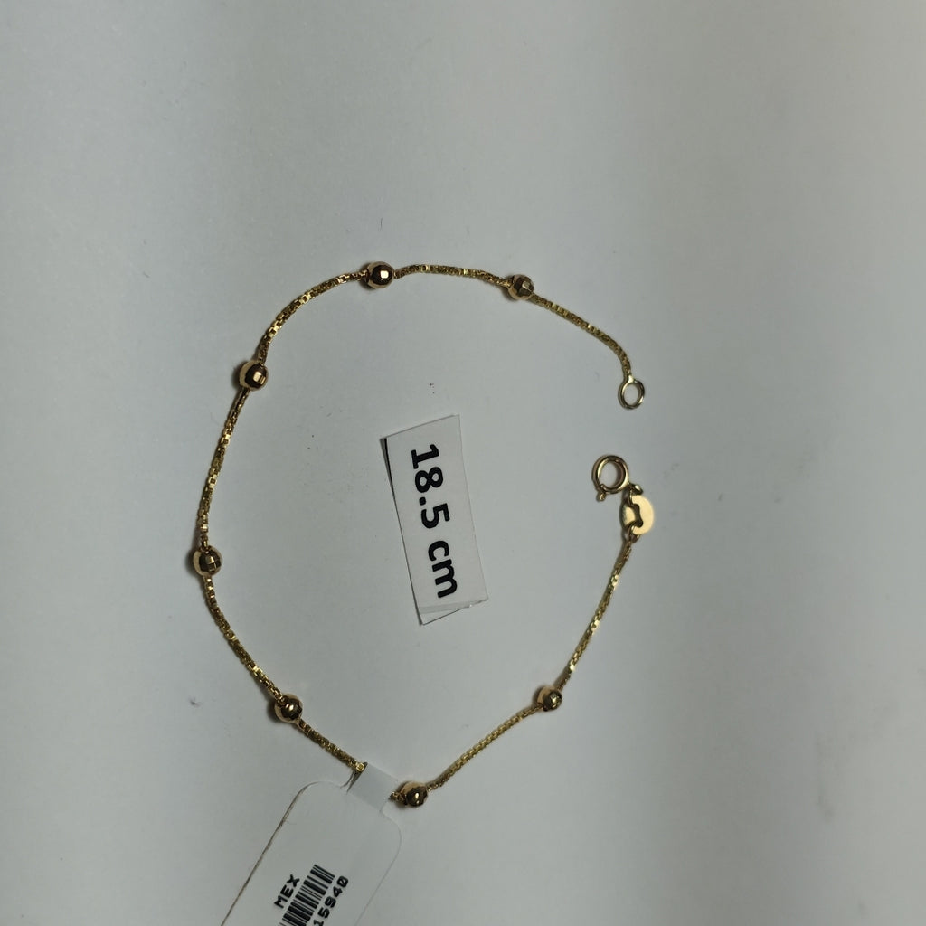 PULSERA ESPECIAL CON BOLITAS 14K 18 CM 1.4 GR (NUEVO)