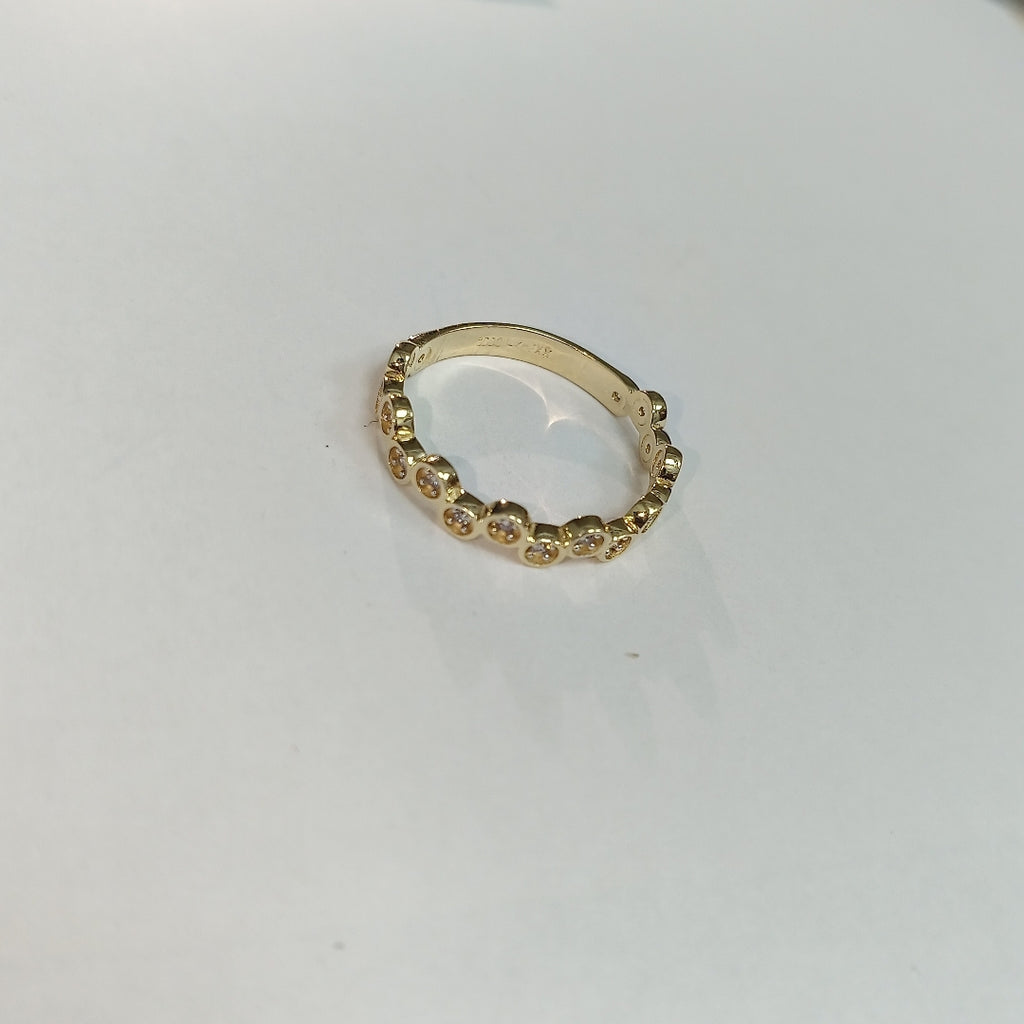 ANILLO ANILLITO C CIRCONIAS 14K 9 TALLA 2.1 GR (NUEVO)