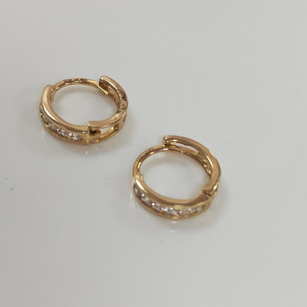 ARETES ARRACADA C CIRCONIAS 14K 1.2 GR (NUEVO)