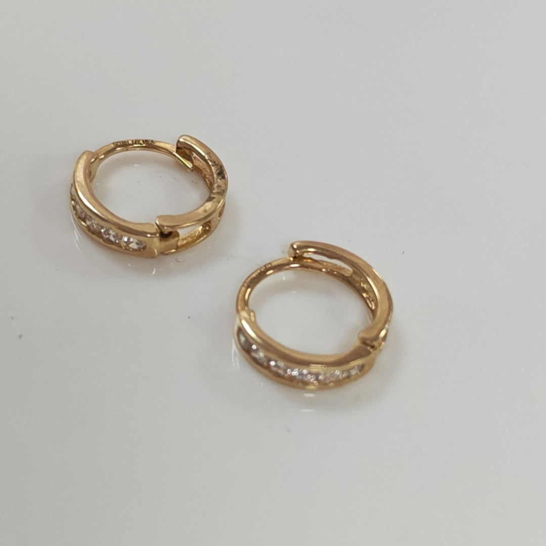 ARETES ARRACADA C CIRCONIAS 14K 1.2 GR (NUEVO)