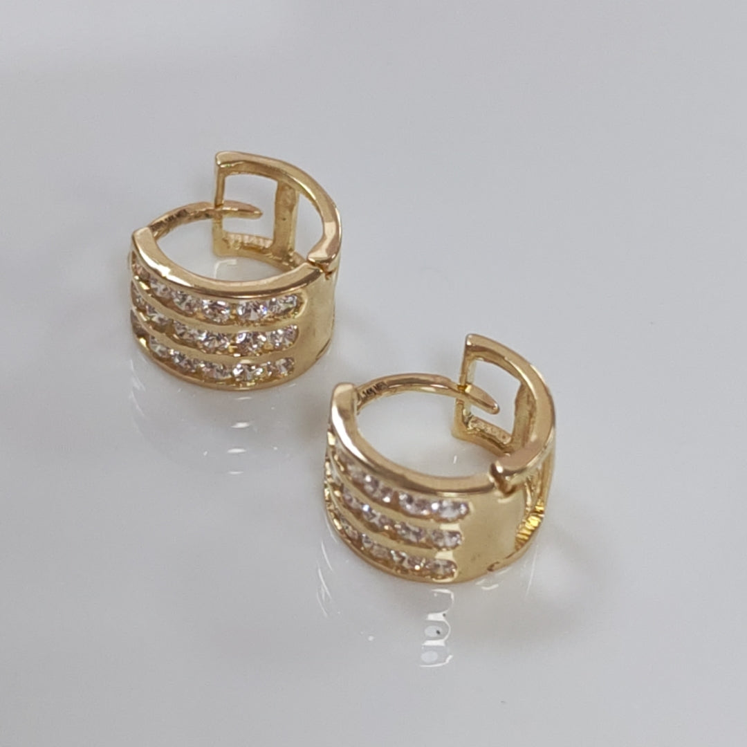 ARETES HUGGIES C CIRCONIA 14K 2.2 GR (NUEVO)