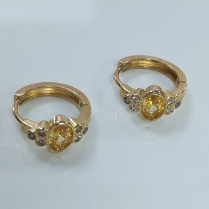 ARETES ARRACADAS CON CIRCONIAS Y PDRAS COL 14K 3.2 GR (NUEVO)
