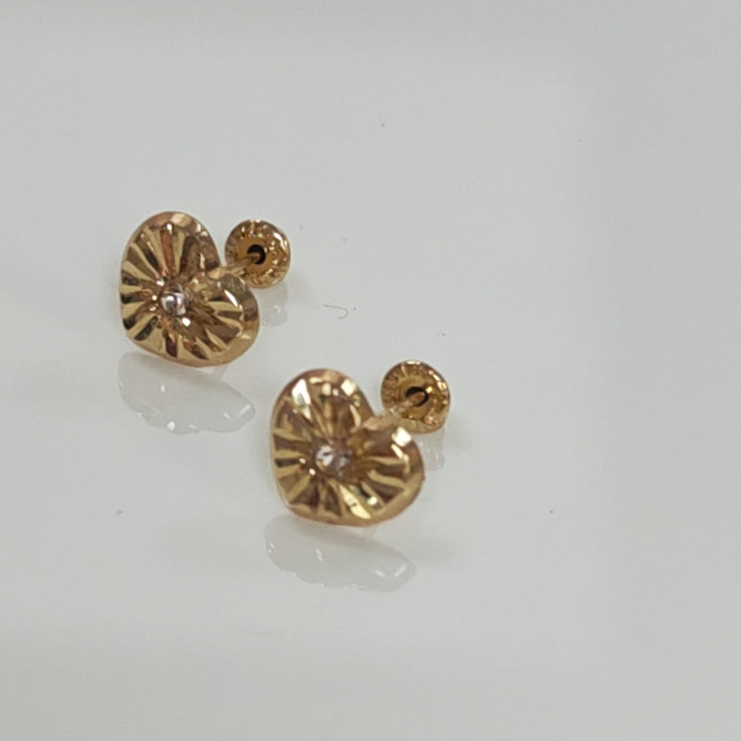 BROQUELES BROQUEL FIG CORAZON C CIRCONIA 14K 0.2603 GR (NUEVO)