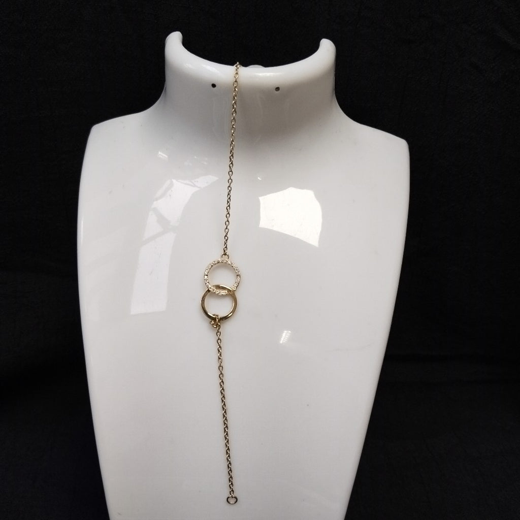 PULSERA TEJIDO ESPECIAL FIG AROS UNIDOS C CIRCS 14K 18 CM 2.1 GR (NUEVO)