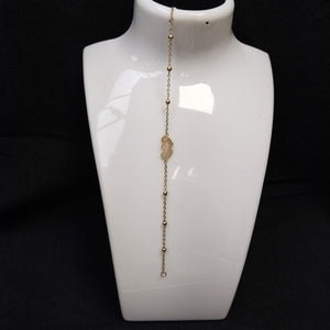 PULSERA TEJIDO ESPECIAL CON DOS CORAZONES 14K 18 CM 1.7 GR (NUEVO)