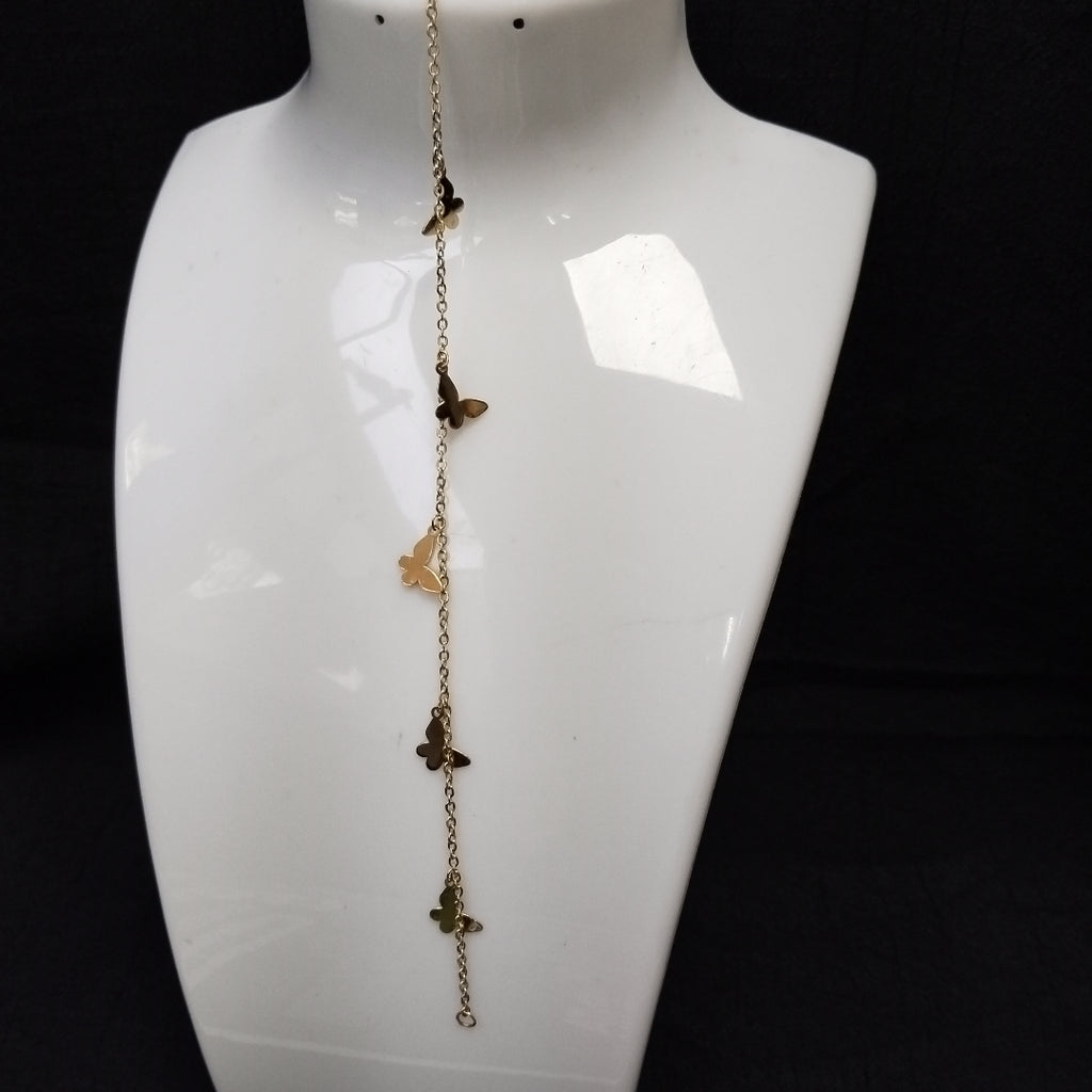 PULSERA ESPECIAL CON MARIPOSAS 14K 18 CM 2.1 GR (NUEVO)