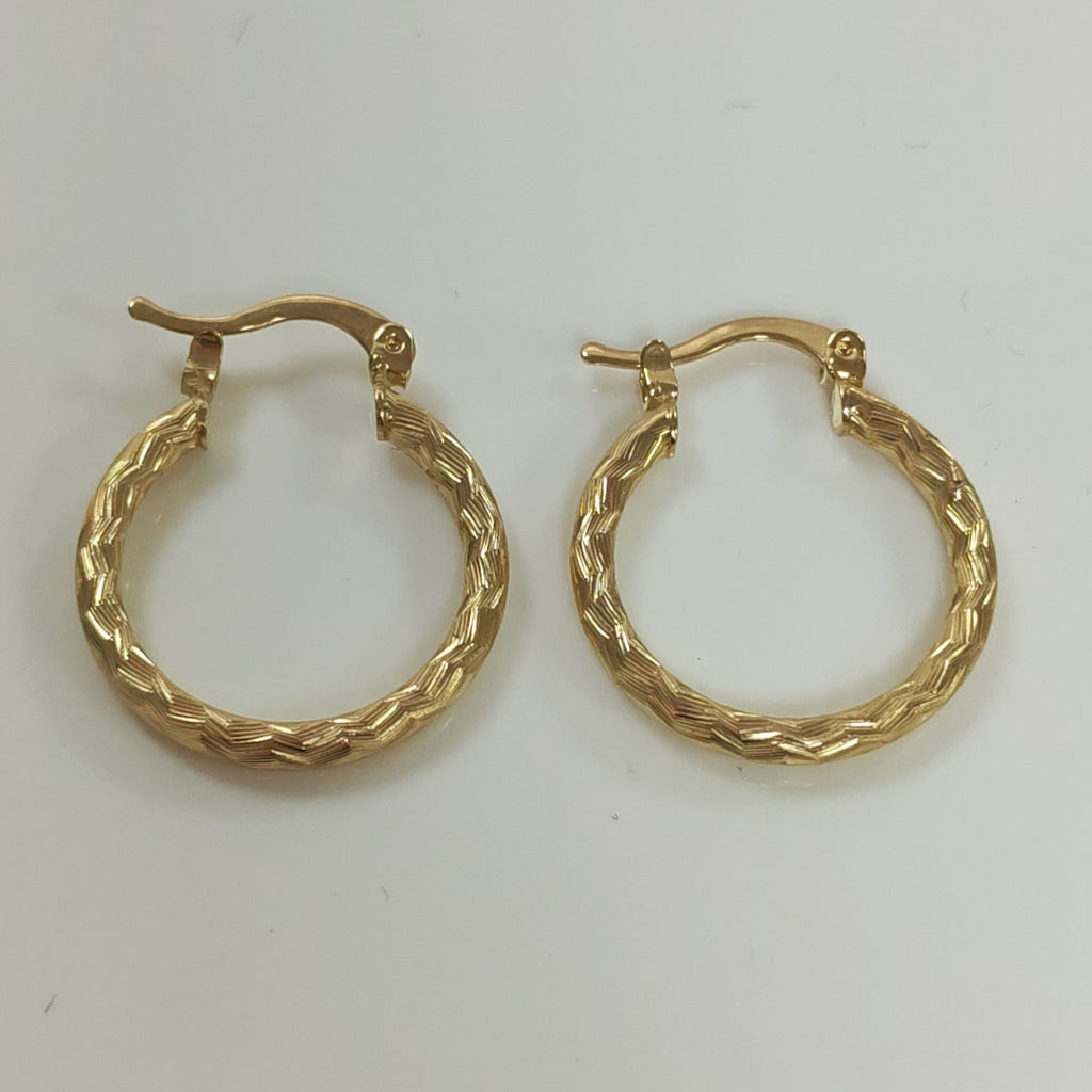 ARETES ARRACADAS LABRADAS 14K 2 GR (NUEVO)