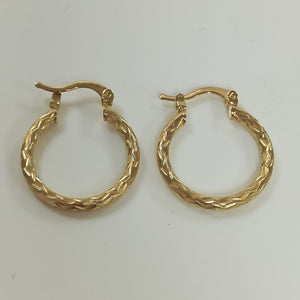 ARETES ARRACADAS LABRADAS 14K 2 GR (NUEVO)
