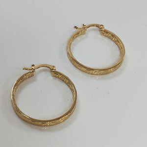 ARETES TEJIDO ARRACADA CON GRECAS 14K 2.7 GR (NUEVO)