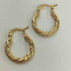 ARETES TEJIDO ARRACADAS ASTRIADAS 14K 2.1 GR (NUEVO)