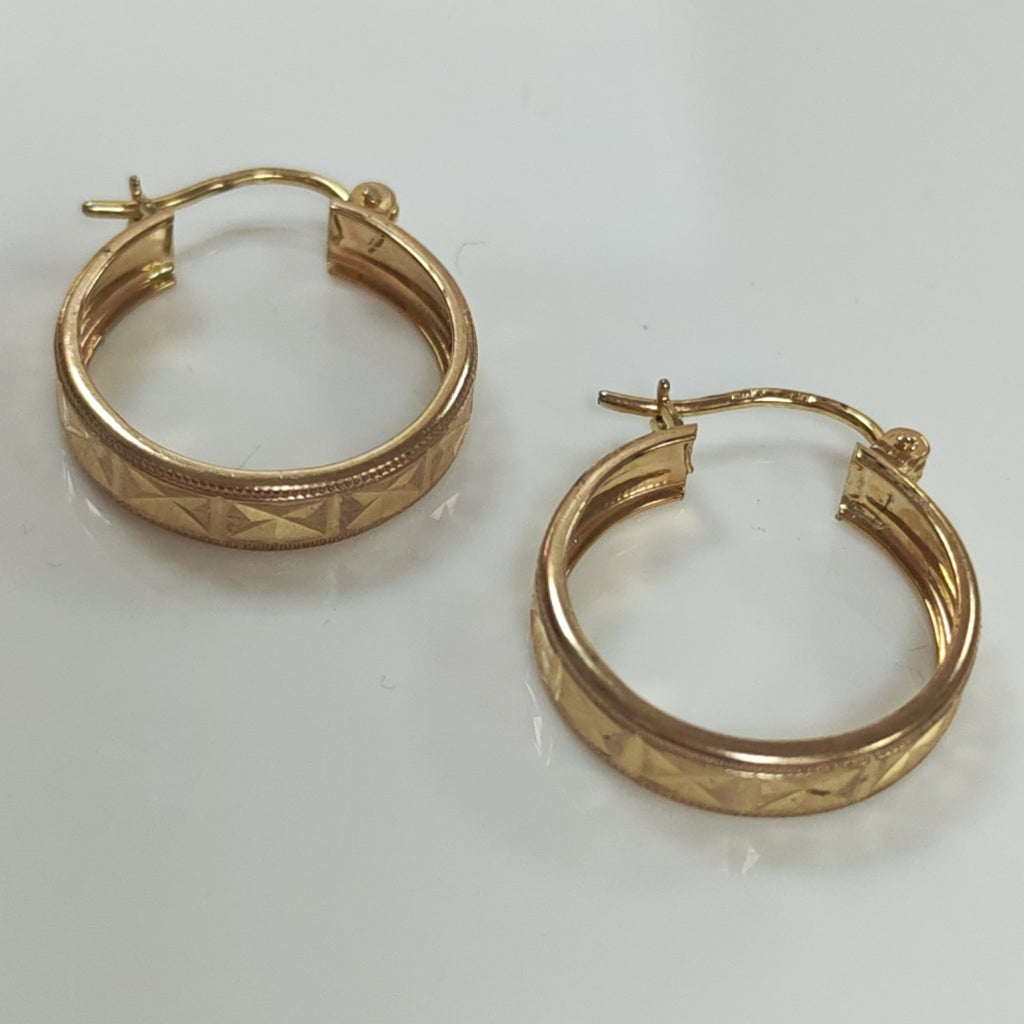 ARETES ARRACADAS LABRADAS 10K 2.2 GR (NUEVO)