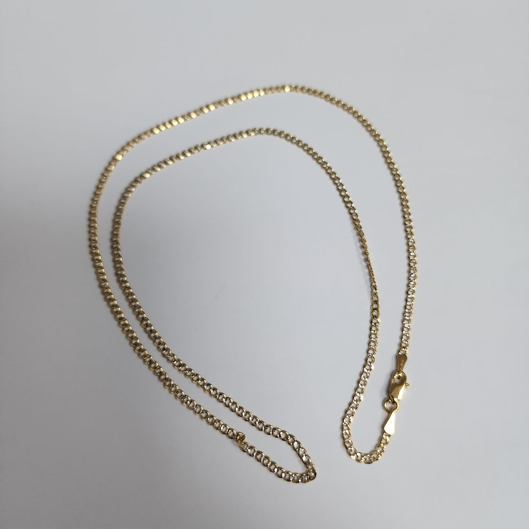 CADENAS BARBADA DIAMANTADA ORO 14K 55 CM 5.8 GR (NUEVO)