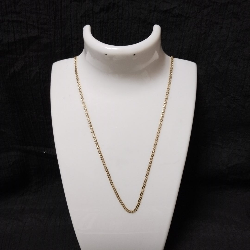 CADENAS BARBADA DIAMANTADA ORO 14K 55 CM 5.7 GR (NUEVO)