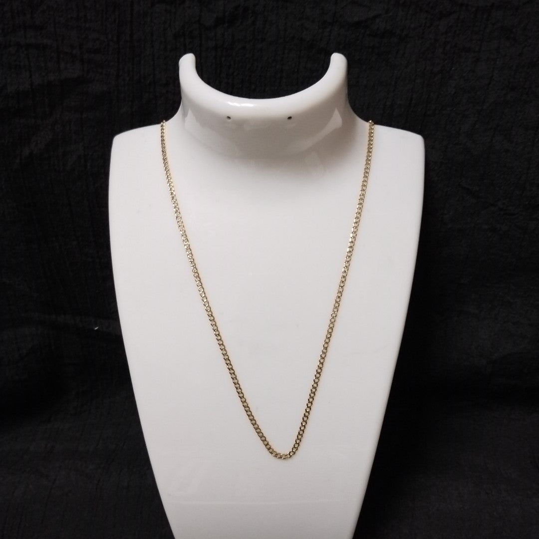 CADENAS BARBADA DIAMANTADA ORO 14K 55 CM 5.7 GR (NUEVO)