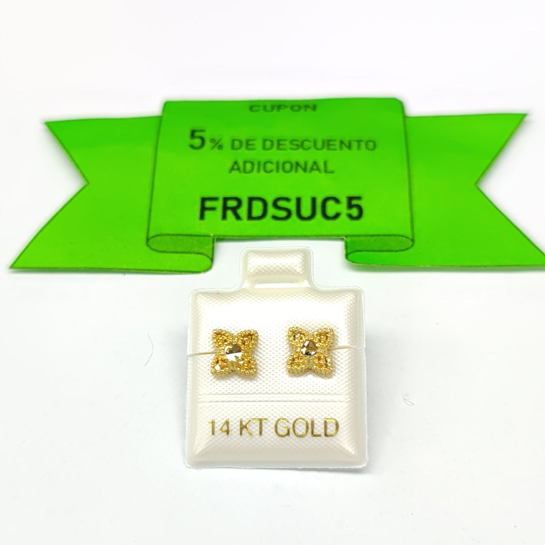 BROQUELES ORO 14K 1.6 (NUEVO)