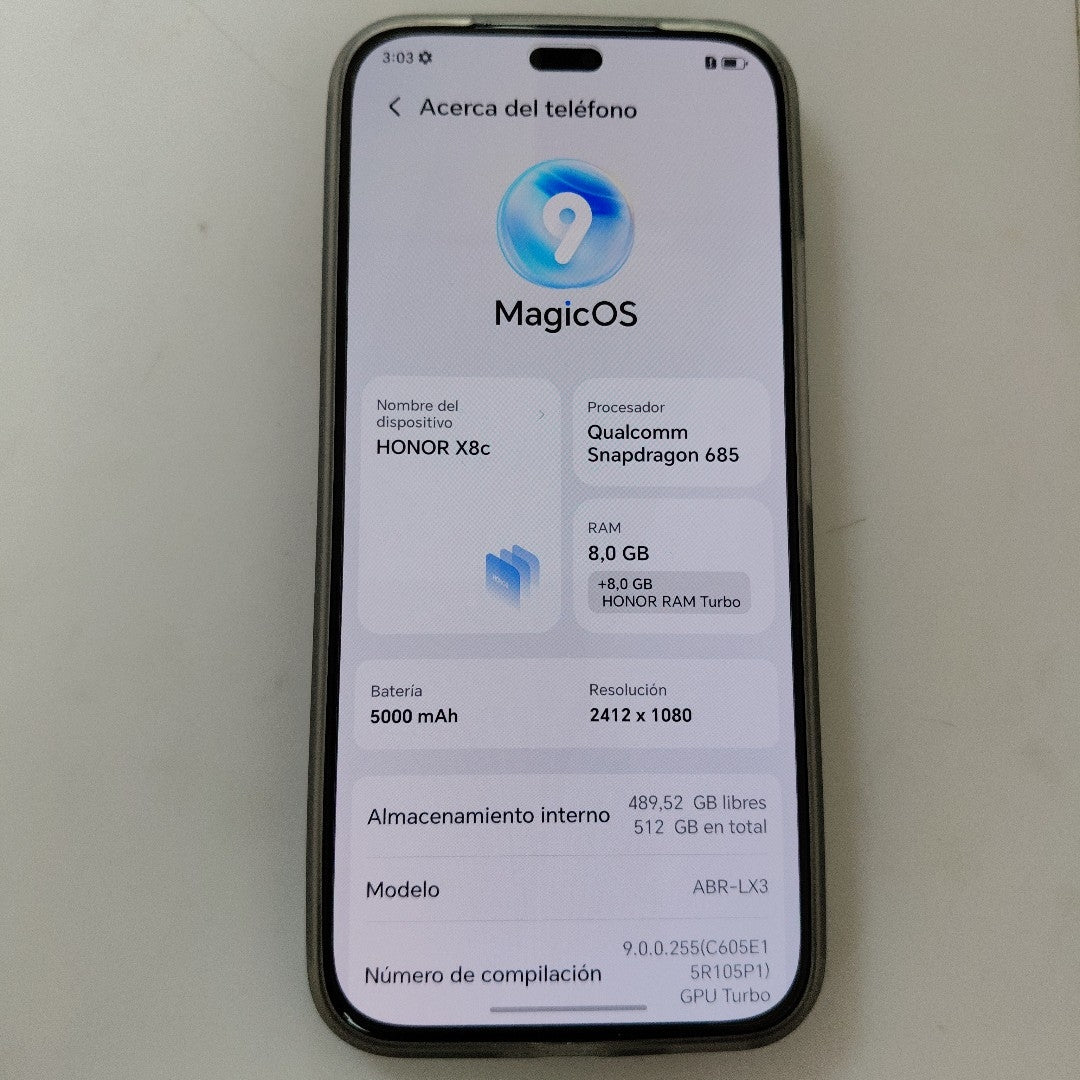 CELULAR HONOR X8C ABR-LX3 (2025) 512 GB 8 GB RAM (SEMINUEVO)