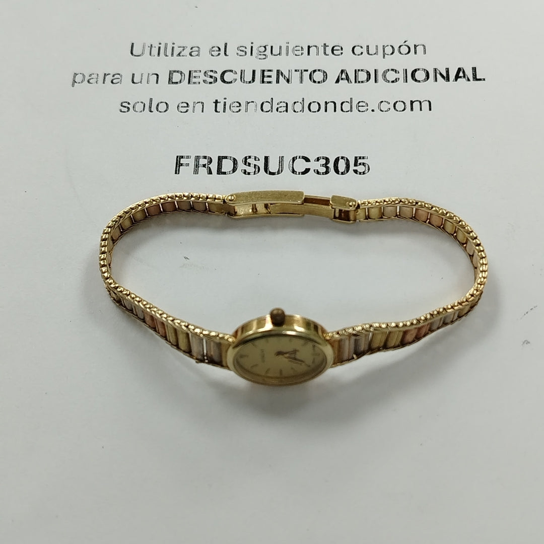 RELOJ CAJA Y PULSO ORO ORO 14 K 19 GRMS (SEMINUEVO)