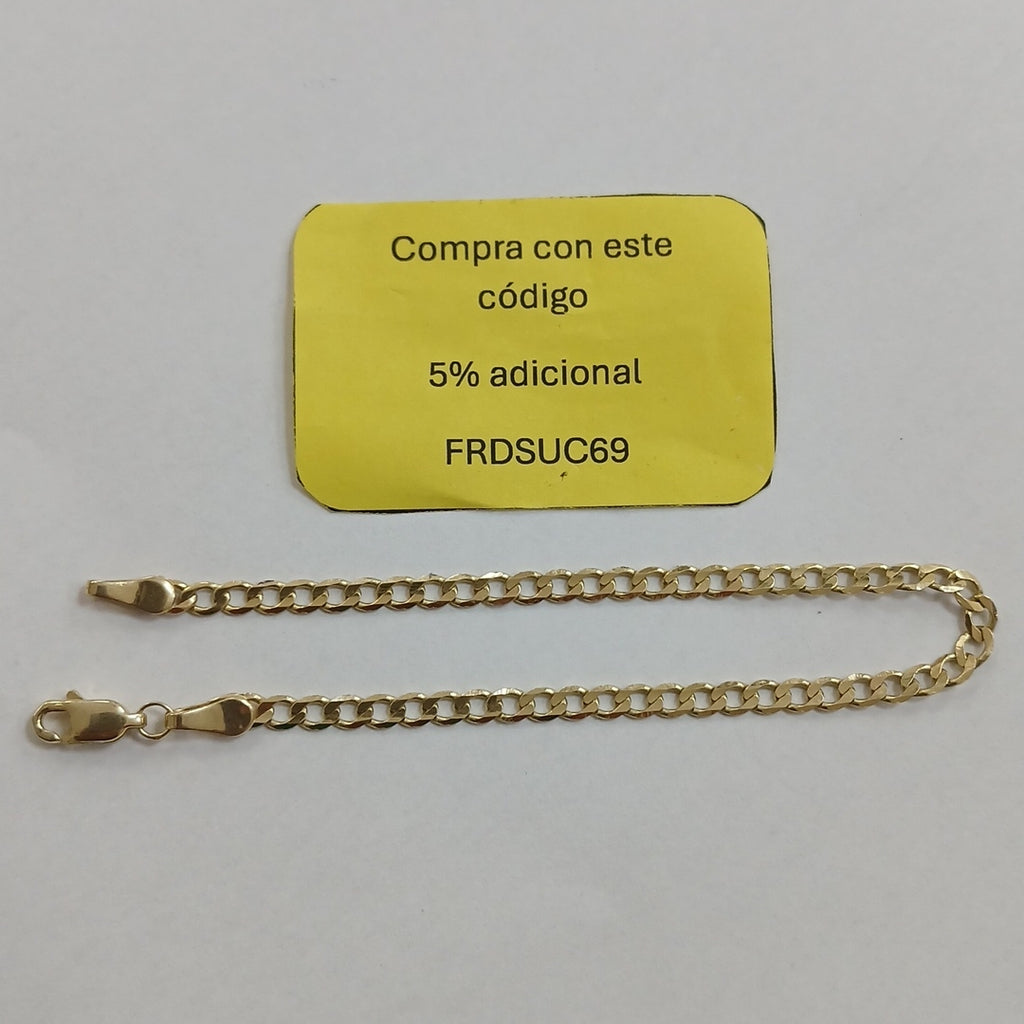 PULSERA TEJIDO BARBADA 14K 18 CM 3.3 GR (NUEVO)