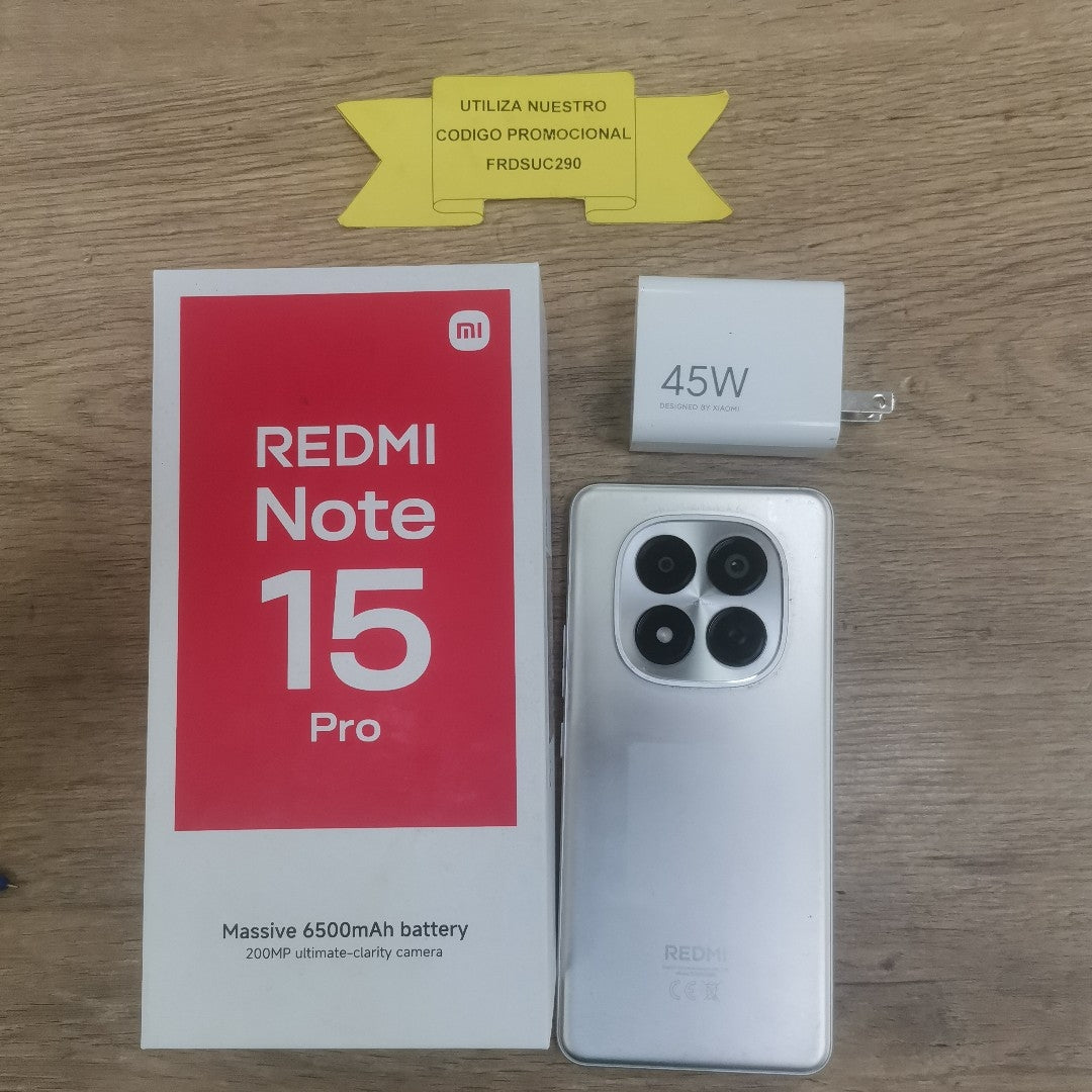 CELULAR XIAOMI REDMI NOTE 15 PRO 25100RA69G (2025) 256 GB 8 GB RAM (SEMINUEVO)
