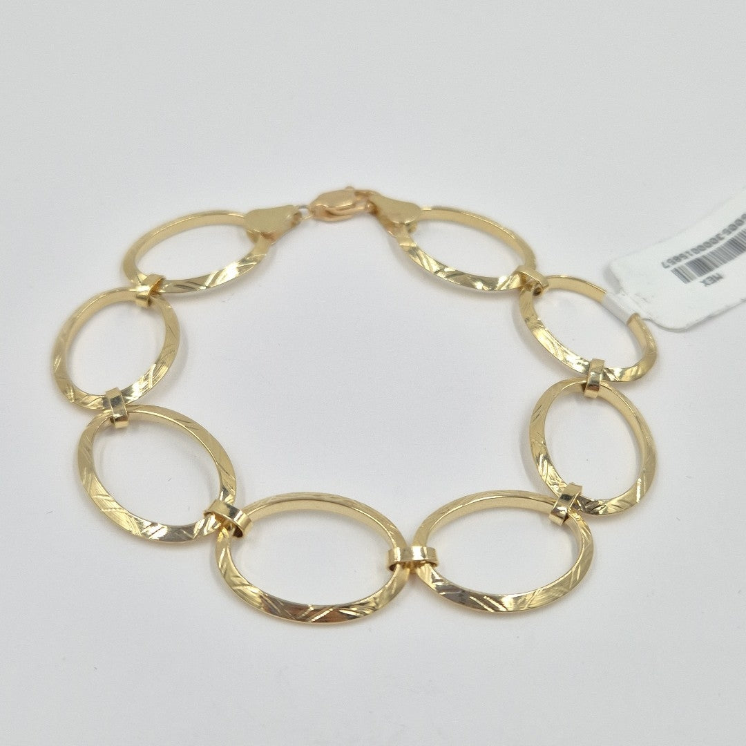 PULSERA CON AROS OVALADOS 14K 18 CM 5.2 GR (NUEVO)
