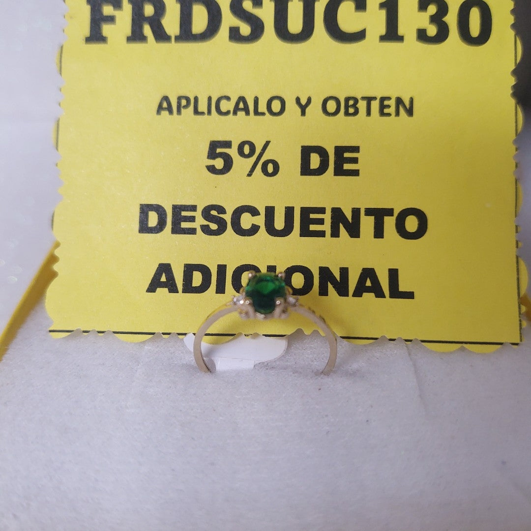 ANILLOS CON CIRCONIAS PDRAS DE COLOR 14K TALLA 7 1.1 GR (NUEVO)