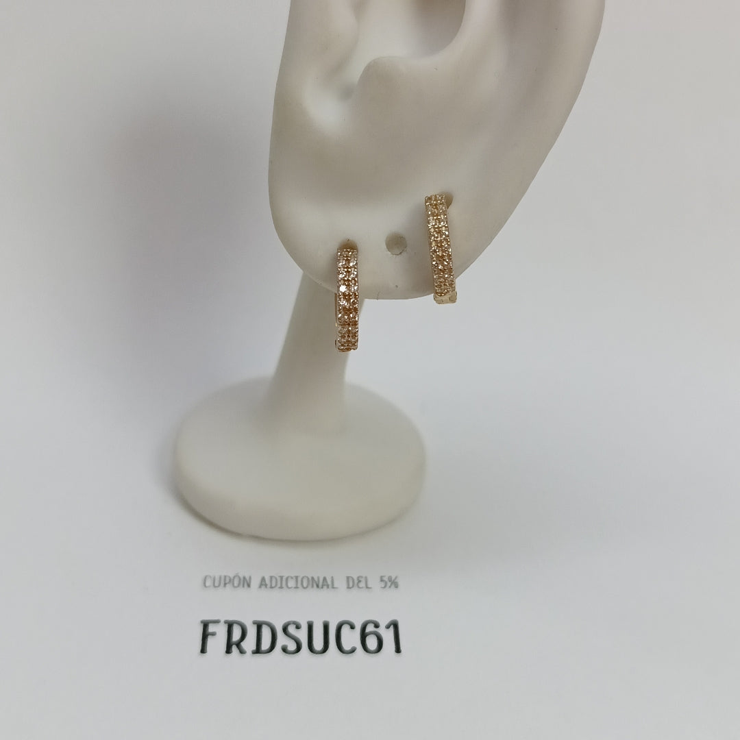 ARETES HUGGIES C CIRCONIA 14K 1.7 GR (NUEVO)