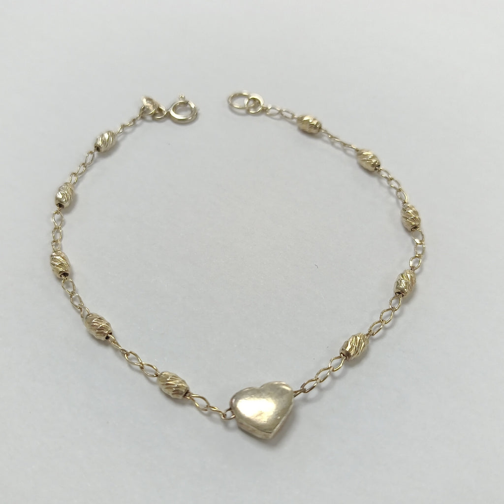 PULSERA TEJIDO CORAZON PLATA .925 18 CM 3.3 GR (NUEVO)
