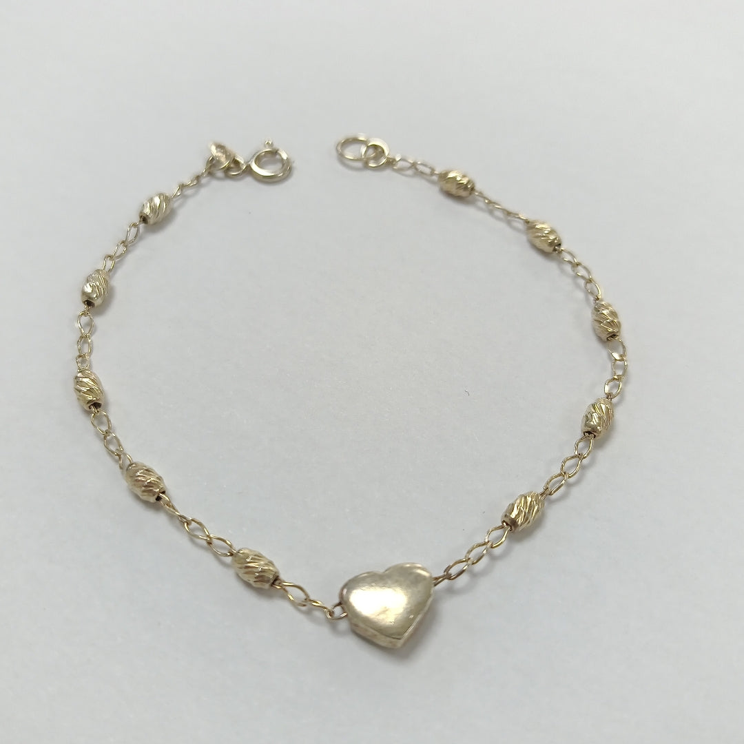 PULSERA TEJIDO CORAZON PLATA .925 18 CM 3.3 GR (NUEVO)