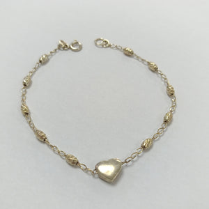 PULSERA TEJIDO CORAZON PLATA .925 18 CM 3.3 GR (NUEVO)