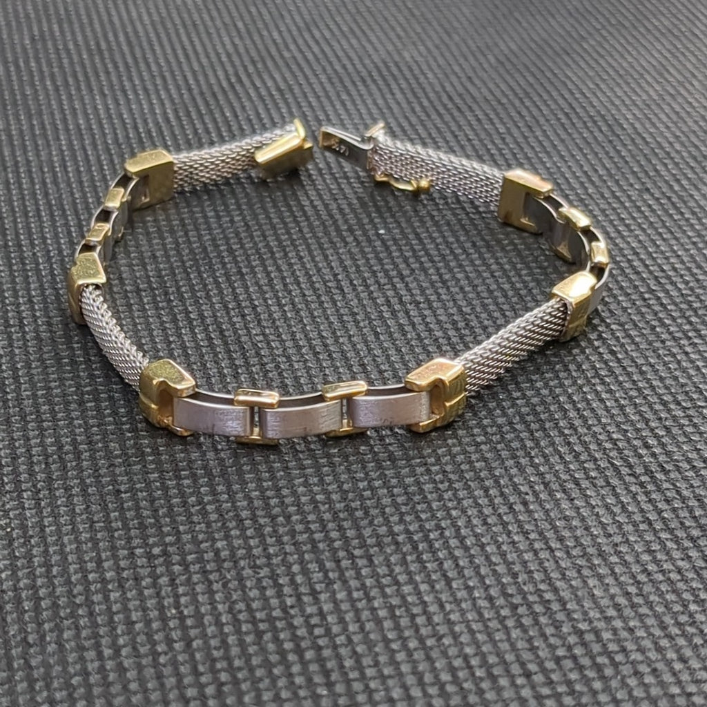 PULSERA ORO COMBINADO 14 K 14,10 GRMS (SEMINUEVO)