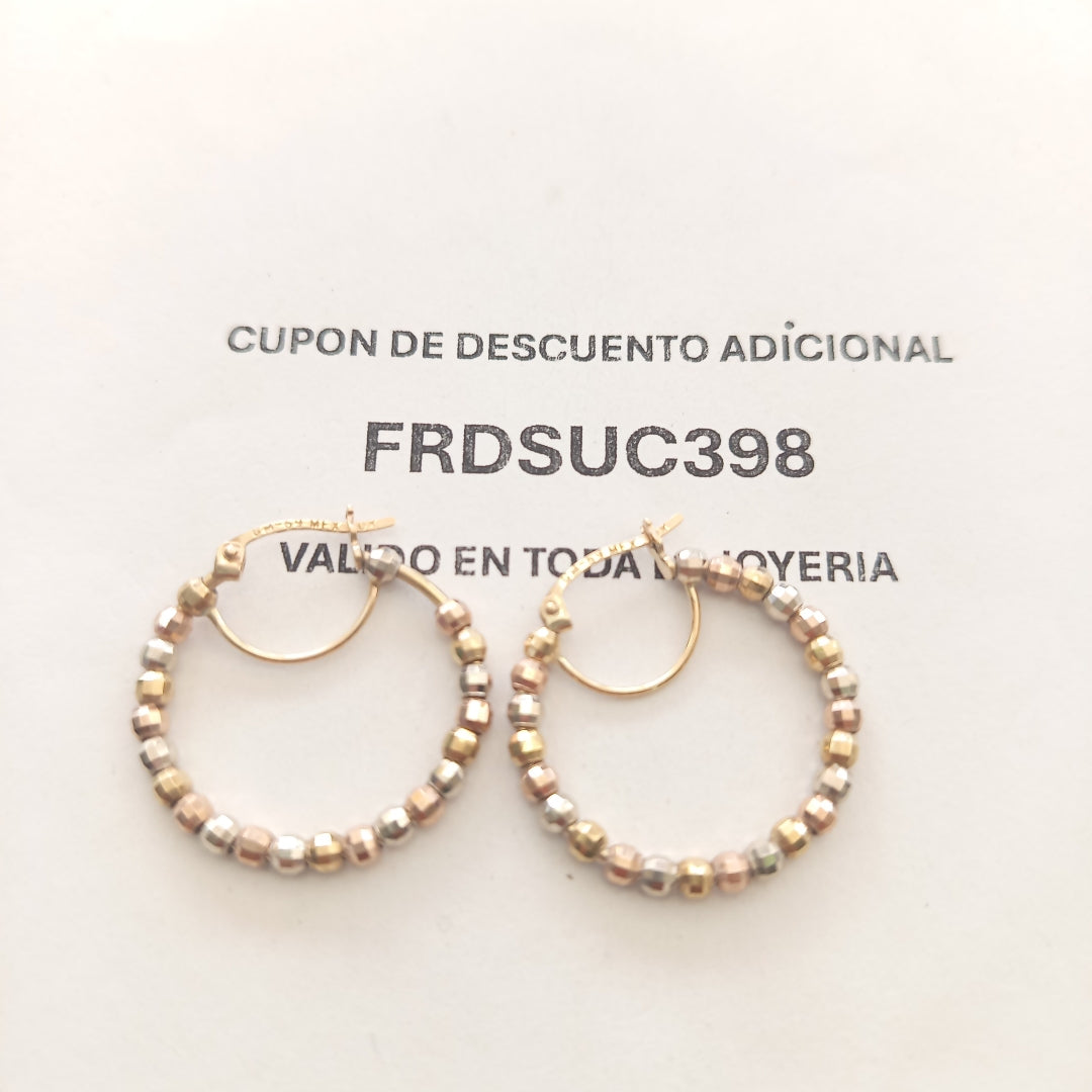 ARRACADAS PAR ORO, ORO COMBINADO 10 K 2.9 GRMS (SEMINUEVO)