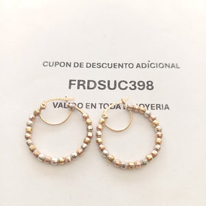ARRACADAS PAR ORO, ORO COMBINADO 10 K 2.9 GRMS (SEMINUEVO)