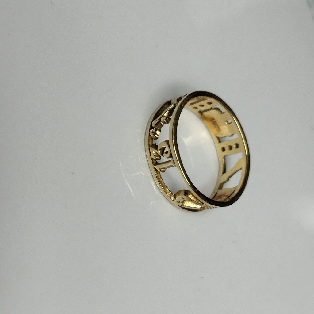 ARGOLLA DE LA SUERTE ORO 14 K 3.2 GRMS (SEMINUEVO)