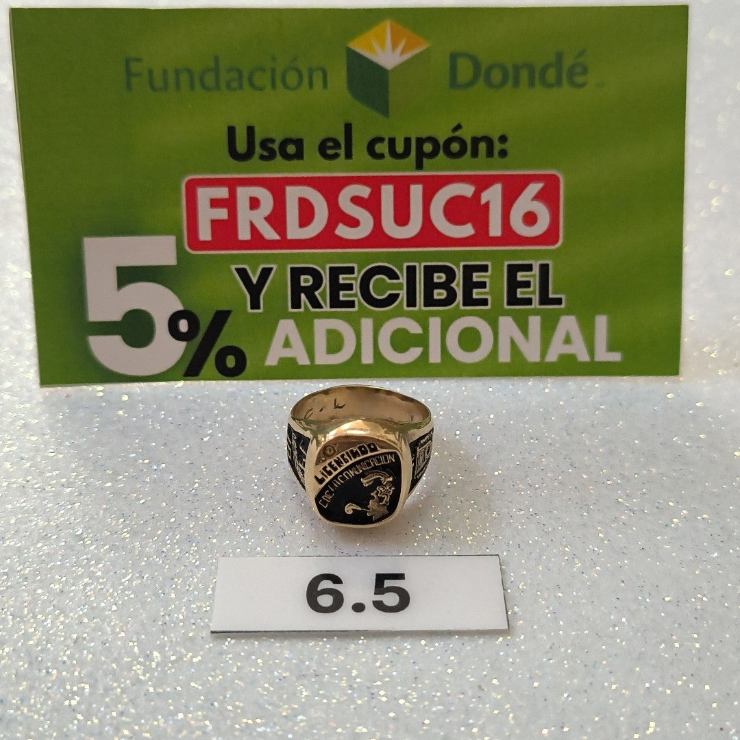 ANILLO DE GRADUACIÓN ORO 8 K 5,90 GRMS (SEMINUEVO)